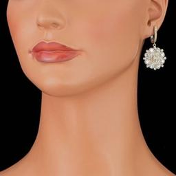 14k Gold 4.49ct Diamond 1.54ct Sapphire Earrings