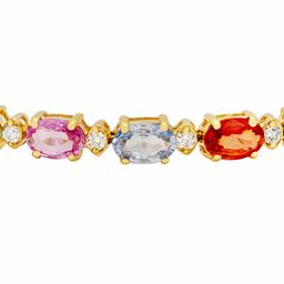 14k Yellow Gold 12.66ct Sapphire 0.64ct Diamond Bracelet