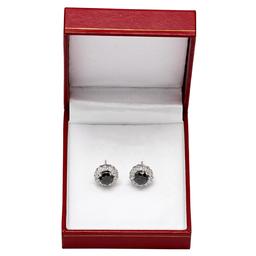 14k White Gold 2.82ct & 1,76ct Diamond Earrings