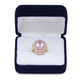 14K Rose Gold Setting with 7.5ct Kunzite and 1.48ct Diamond Ring