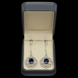 18K Gold 13.89ct Sapphire 4.11ct Diamond Earrings