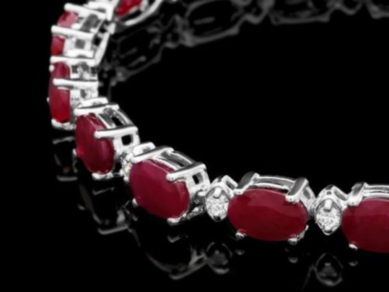 14K Gold 14.80ct Ruby 0.52ct Diamond Bracelet