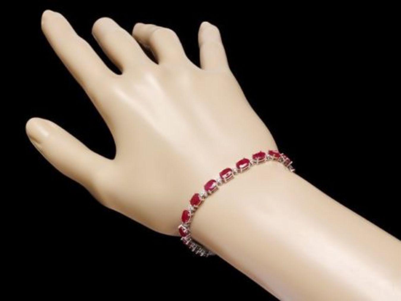 14K Gold 14.80ct Ruby 0.52ct Diamond Bracelet