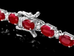 14K Gold 14.25ct Ruby 0.69ct Diamond Bracelet