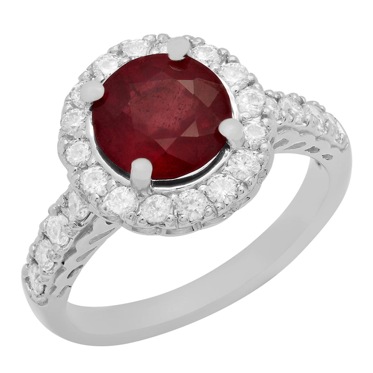 14K Gold 2.15ct Ruby 0.78ct Diamond Ring