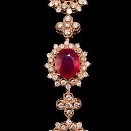 14K Gold 26.50ct Ruby 6.76ct Diamond Bracelet