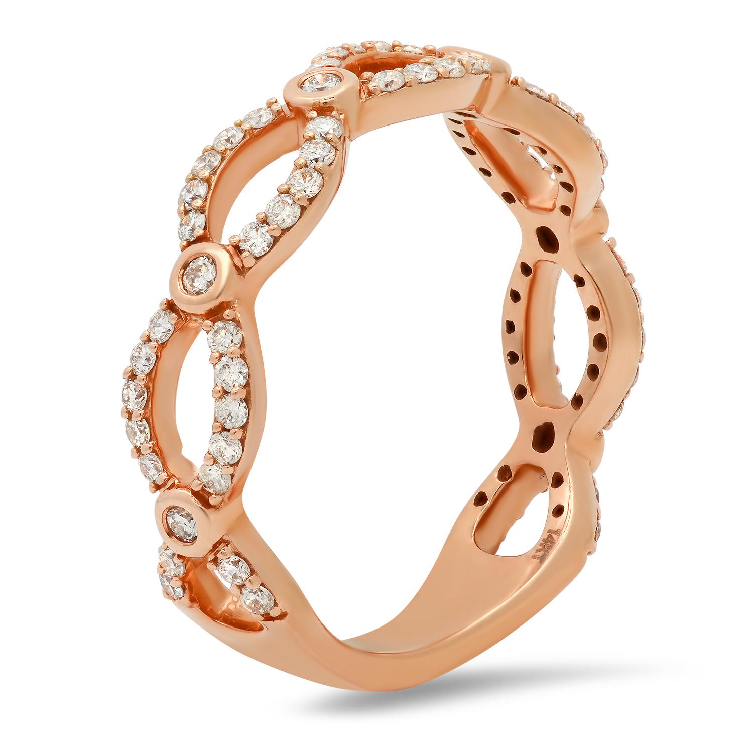 18K Rose Gold Setting with 0.54ct Diamond Ladies Ring