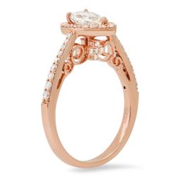 14K Rose Gold Setting with 0.69ct Center Diamond and 1.17tcw Diamond Ladies Ring