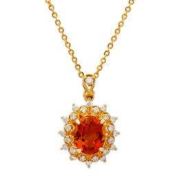 14k Yellow Gold 3.98ct Citrine 0.17ct Diamond Pendant