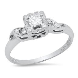 14K White Gold Setting with 0.31ct Diamond Ladies Ring