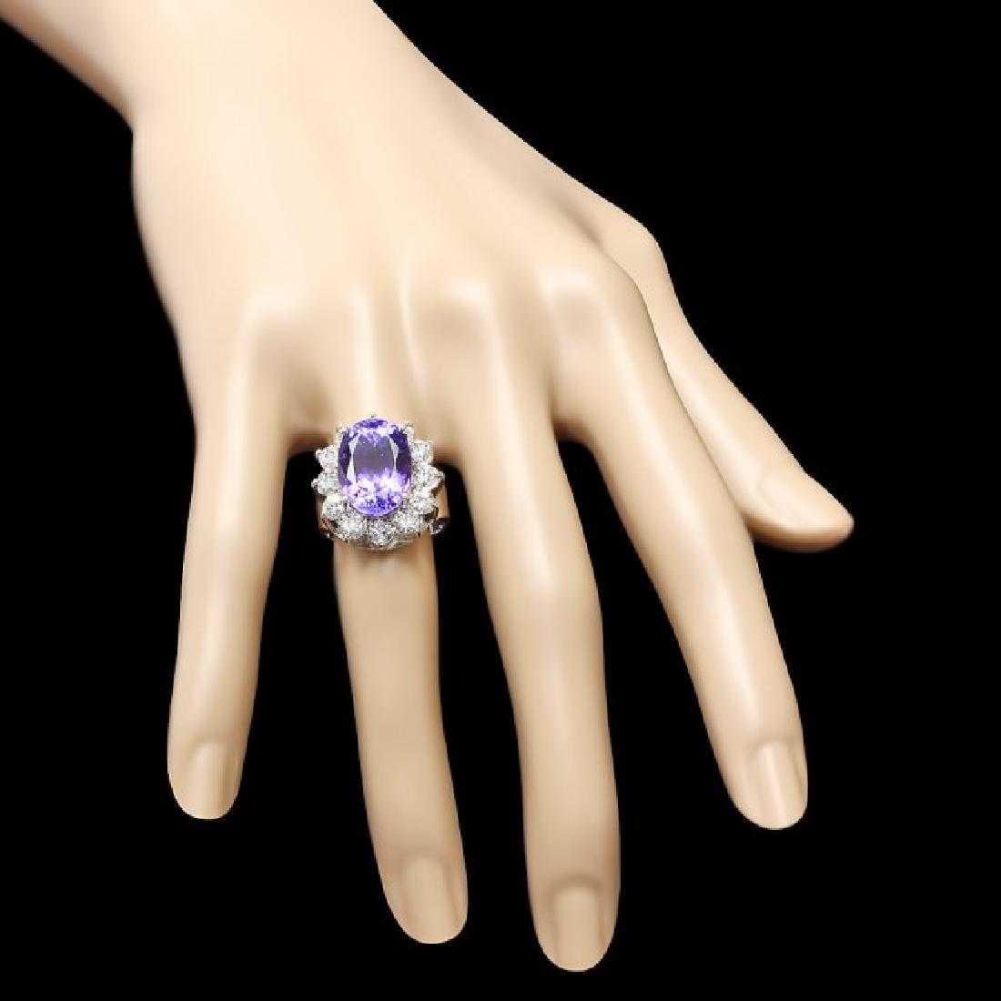 14K White Gold 11.37ct Tanzanite and 2.03ct Diamond Ring