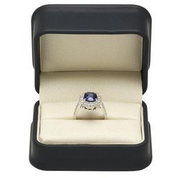 14K White Gold 2.69ct Sapphire and 1.13ct Diamond Ring