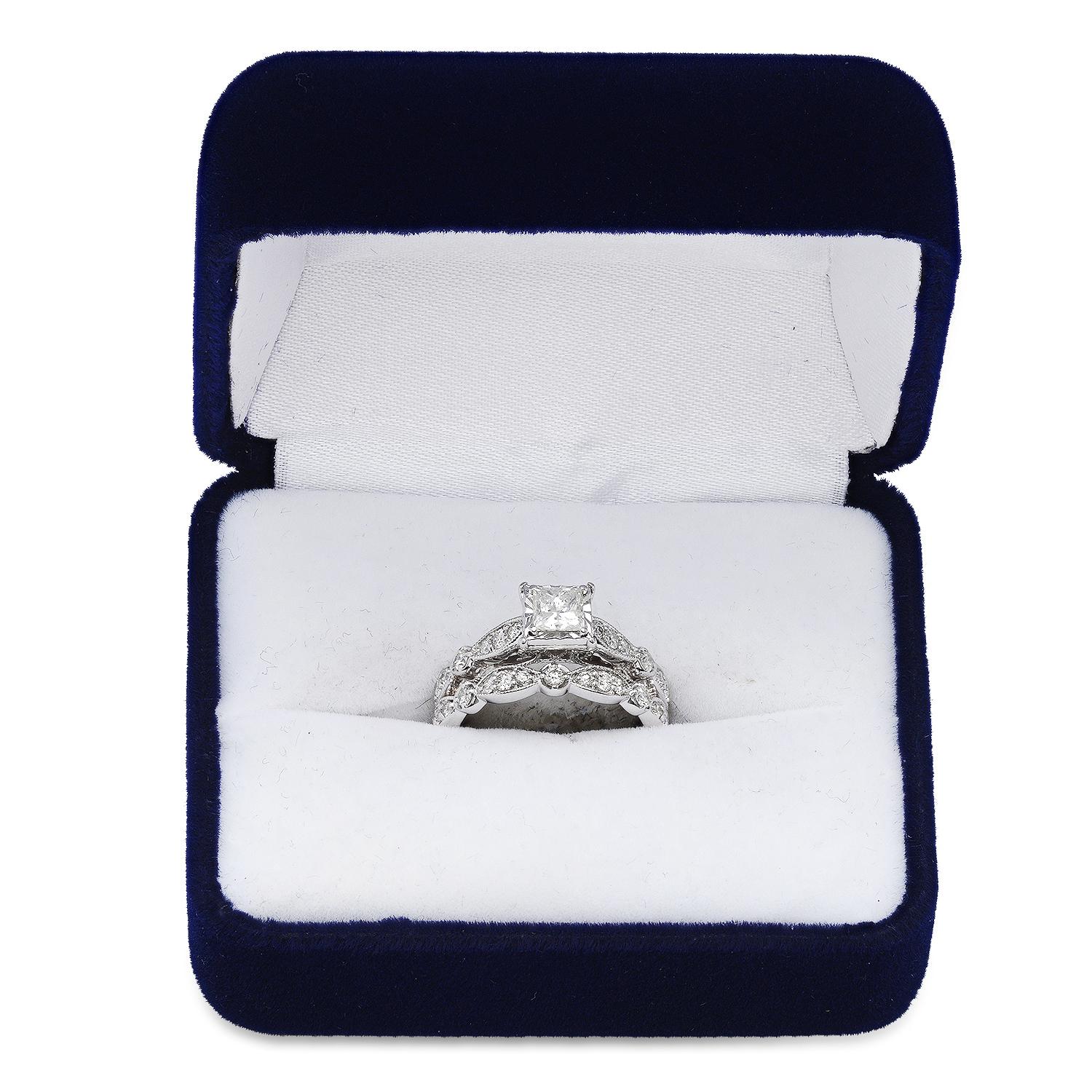 14K White Gold Setting with 0.95tcw Diamond Ladies Ring