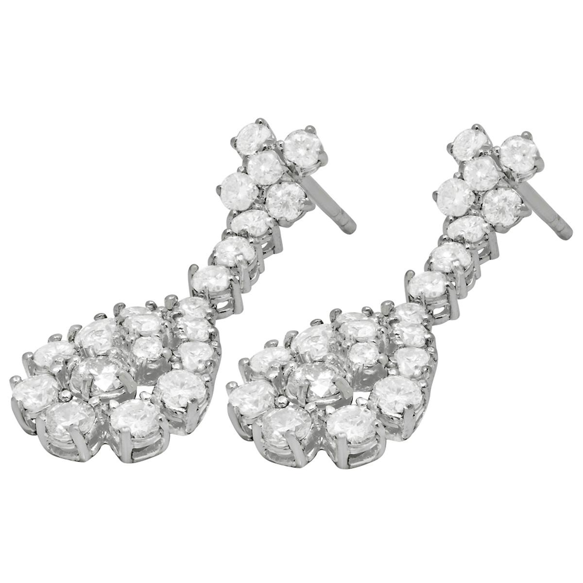 14k White Gold 3.10ct Diamond Earrings