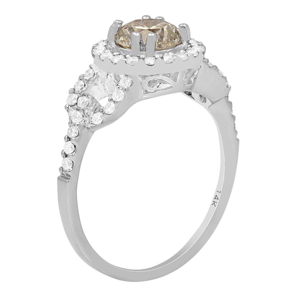 14k White Gold 1.00ct & 0.70ct Diamond Ring