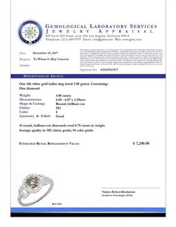 14k White Gold 1.00ct & 0.70ct Diamond Ring