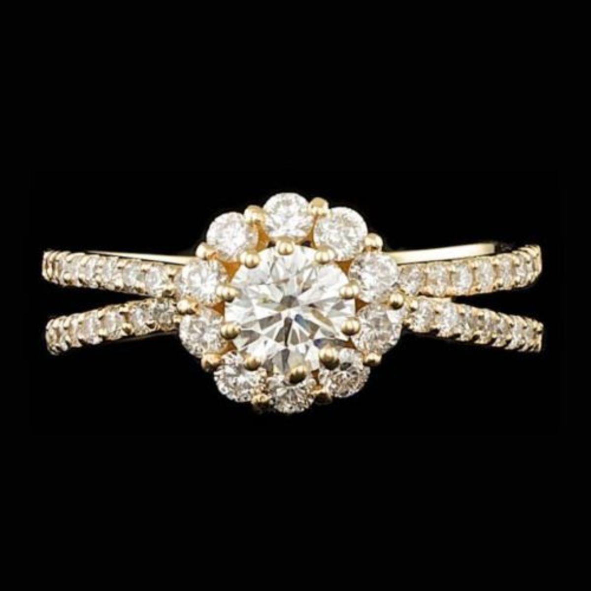 14K Yellow Gold and 0.82tcw Diamond Ring