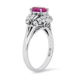 18K White Gold Setting with 1.32ct Ruby and 0.60ct Diamond Ladies Ring