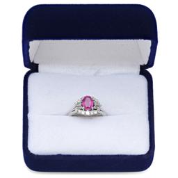 18K White Gold Setting with 1.32ct Ruby and 0.60ct Diamond Ladies Ring