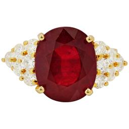 14k Yellow Gold 10.56ct Ruby 1.06ct Diamond Ring