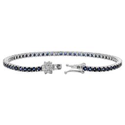 14k White Gold 5.10ct Sapphire 0.42ct Diamond Bracelet