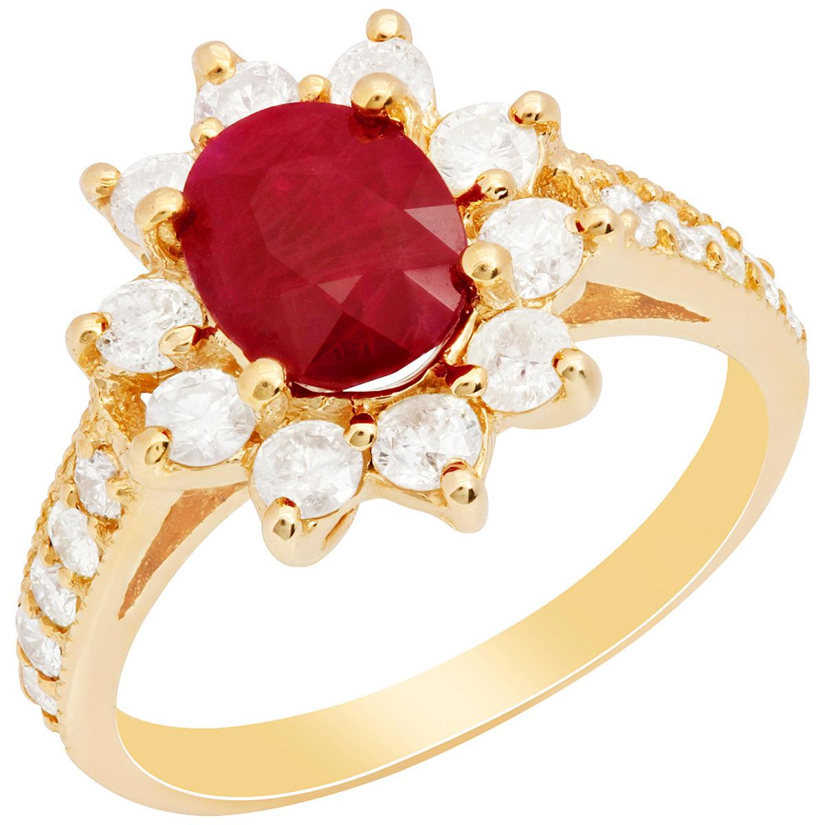 14k Yellow Gold 1.61ct Ruby 1.00ct Diamond Ring