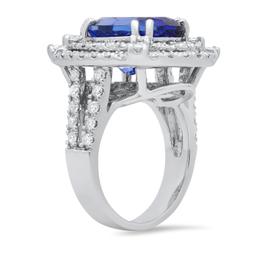 14K White Gold Setting with 7.81ct Tanzanite and 2.05ct Diamond Ladies Ring