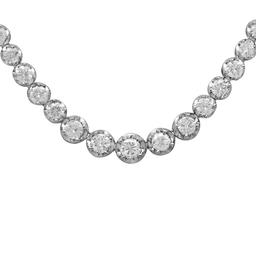 14k White Gold 11.24ct Diamond Necklace