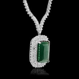 18K White Gold 21.36ct Tourmaline and 8.0ct Diamond Necklace