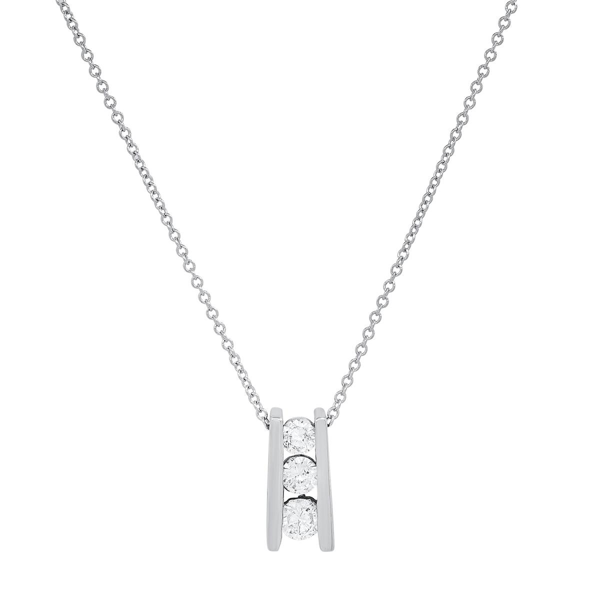 14K White Gold Setting with 0.50tcw Diamond Pendant