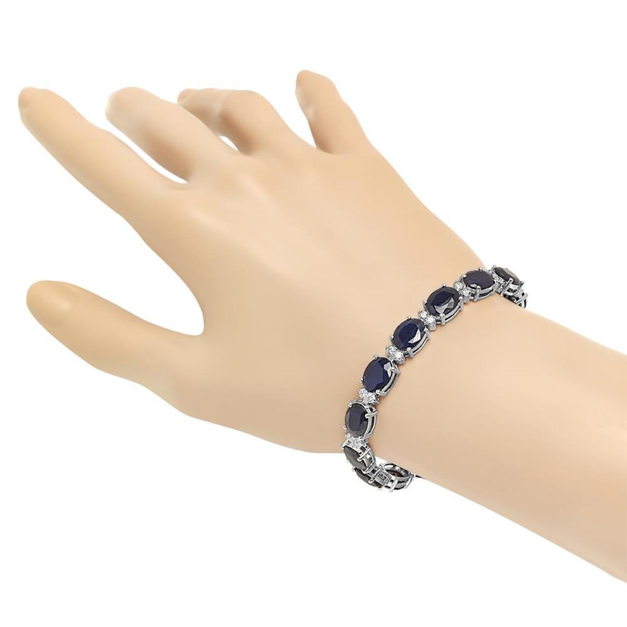 18K Gold 27.47ct Sapphire 1.43ct Diamond Bracelet