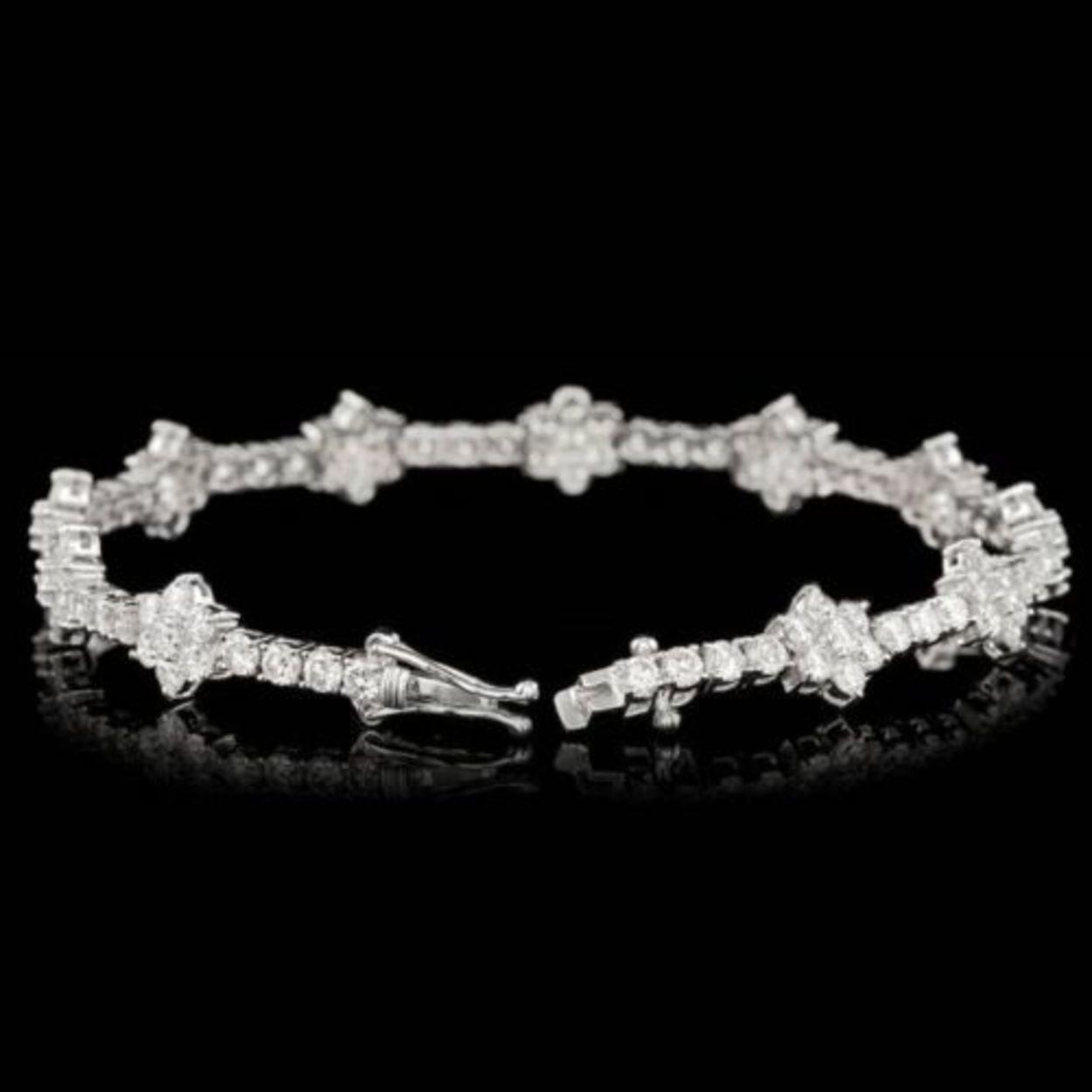 18k White Gold 7.02ct Diamond Bracelet