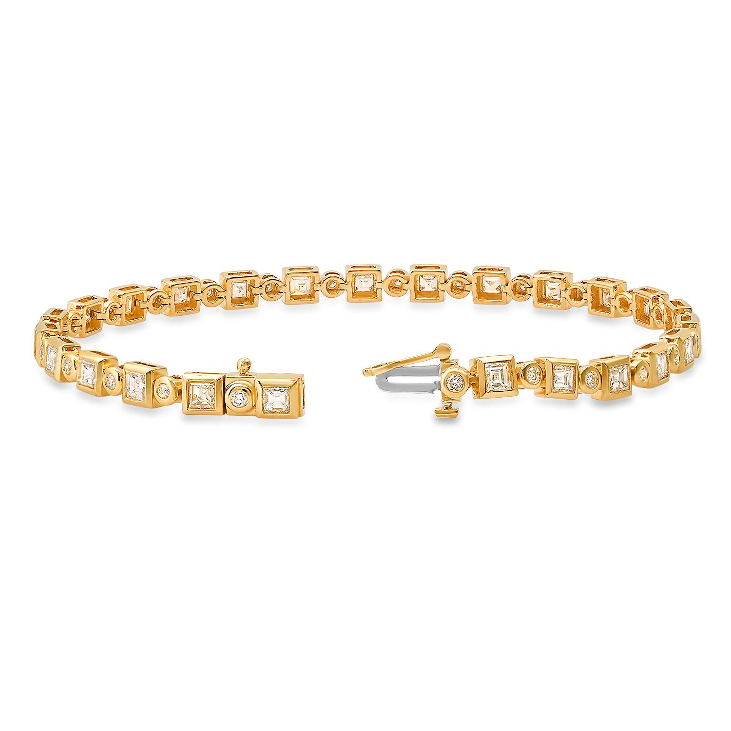 18K Yellow Gold Setting with 3.84ct Diamond Bracelet