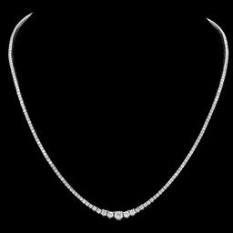 14K White Gold and 5.61ct Diamond Necklace