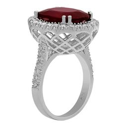 14k White Gold 8.84ct Ruby 0.87ct Diamond Ring