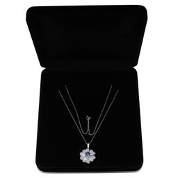 18K White Gold Setting with 1.36ct Sapphire and 3.68ct Diamond Pendant