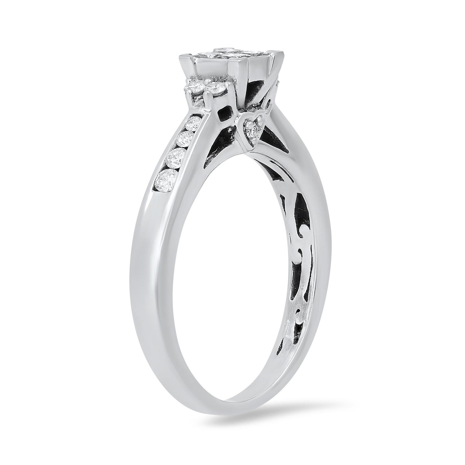 14K White Gold Setting with 0.55ct Diamond Ladies Ring