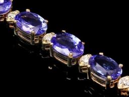 14K Gold 17.13ct Tanzanite 0.81ct Diamond Bracelet