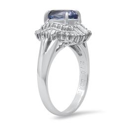 Platinum Setting with 2.18ct Sapphire and 0.45ct Diamond Ladies Ring