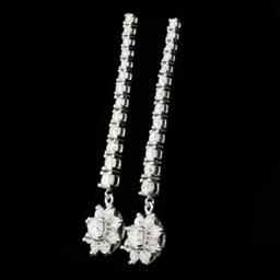 14k White Gold 3.90ct Diamond Earrings