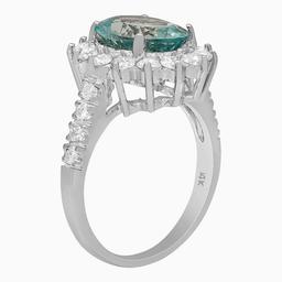 14k White Gold 2.71ct Aquamarine 1.20ct Diamond Ring