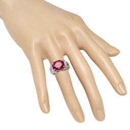 Platinum Setting with 6.01ct Tourmaline and 1.4 ct Diamond Ladies Ring