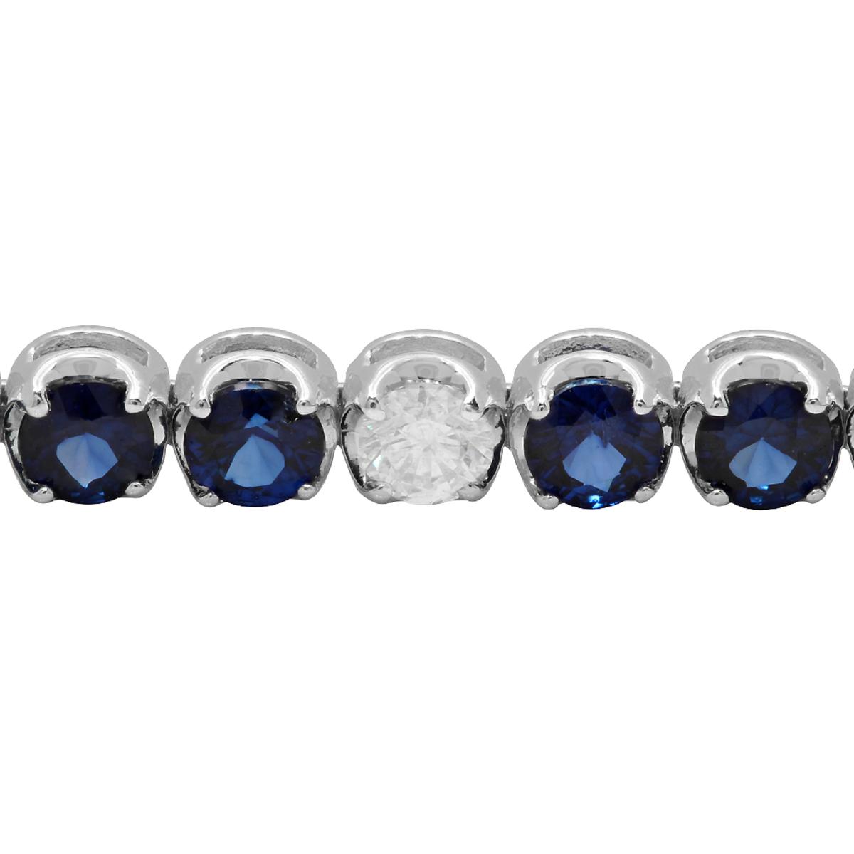 14k White Gold 5.85ct Sapphire 0.87ct Diamond Bracelet