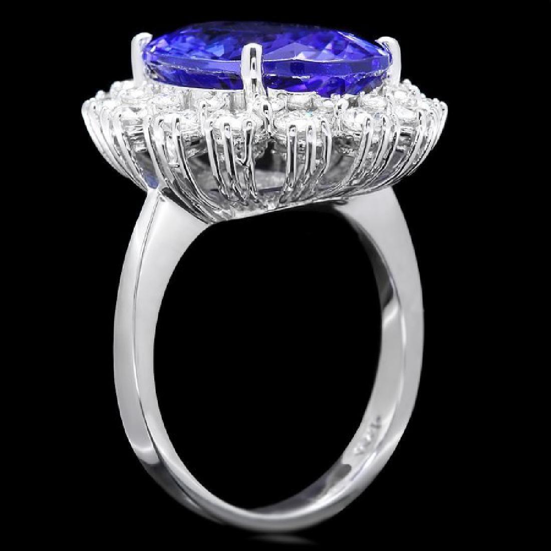 14K White Gold 7.90ct Tanzanite and 1.82ct Diamond Ring