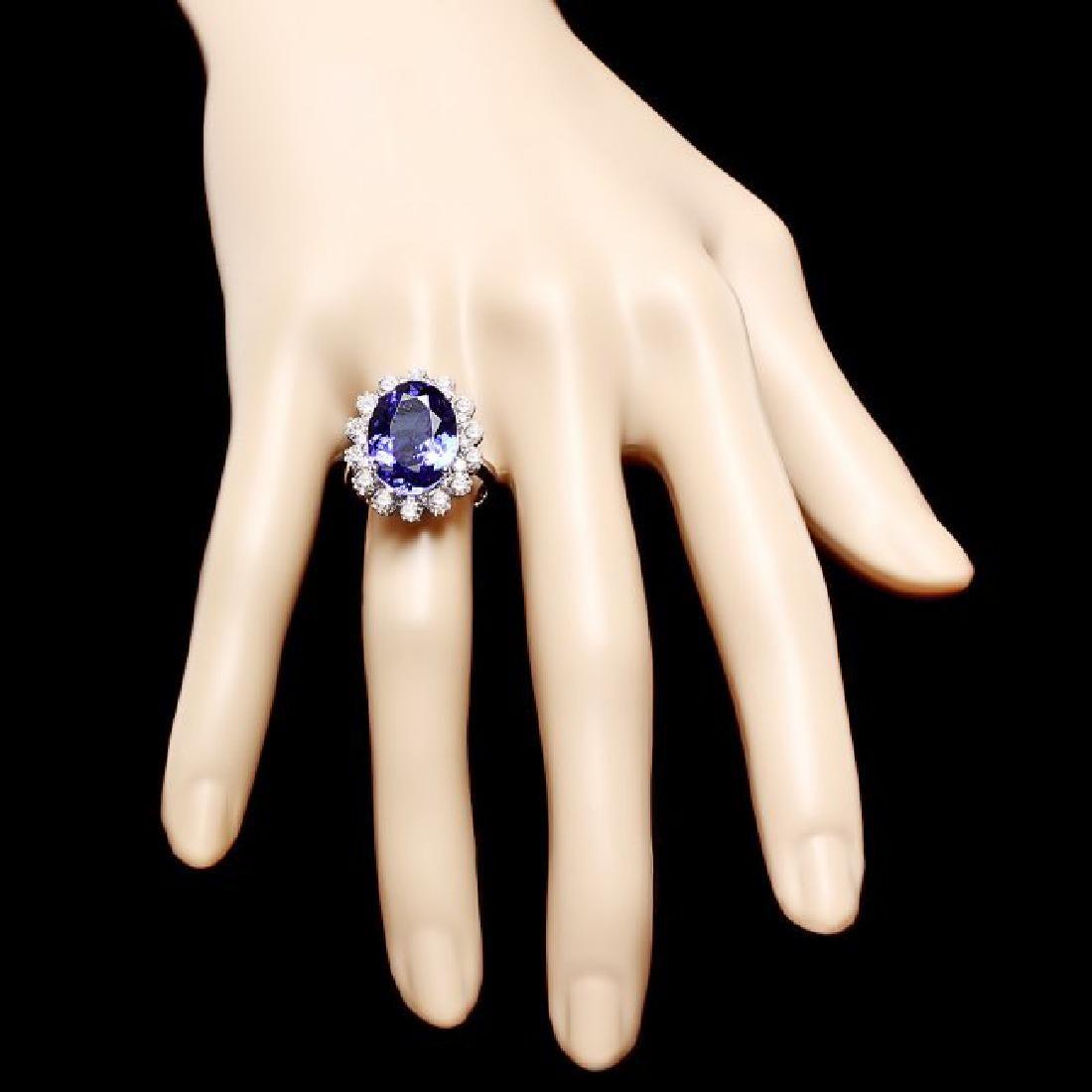 14K White Gold 7.90ct Tanzanite and 1.82ct Diamond Ring