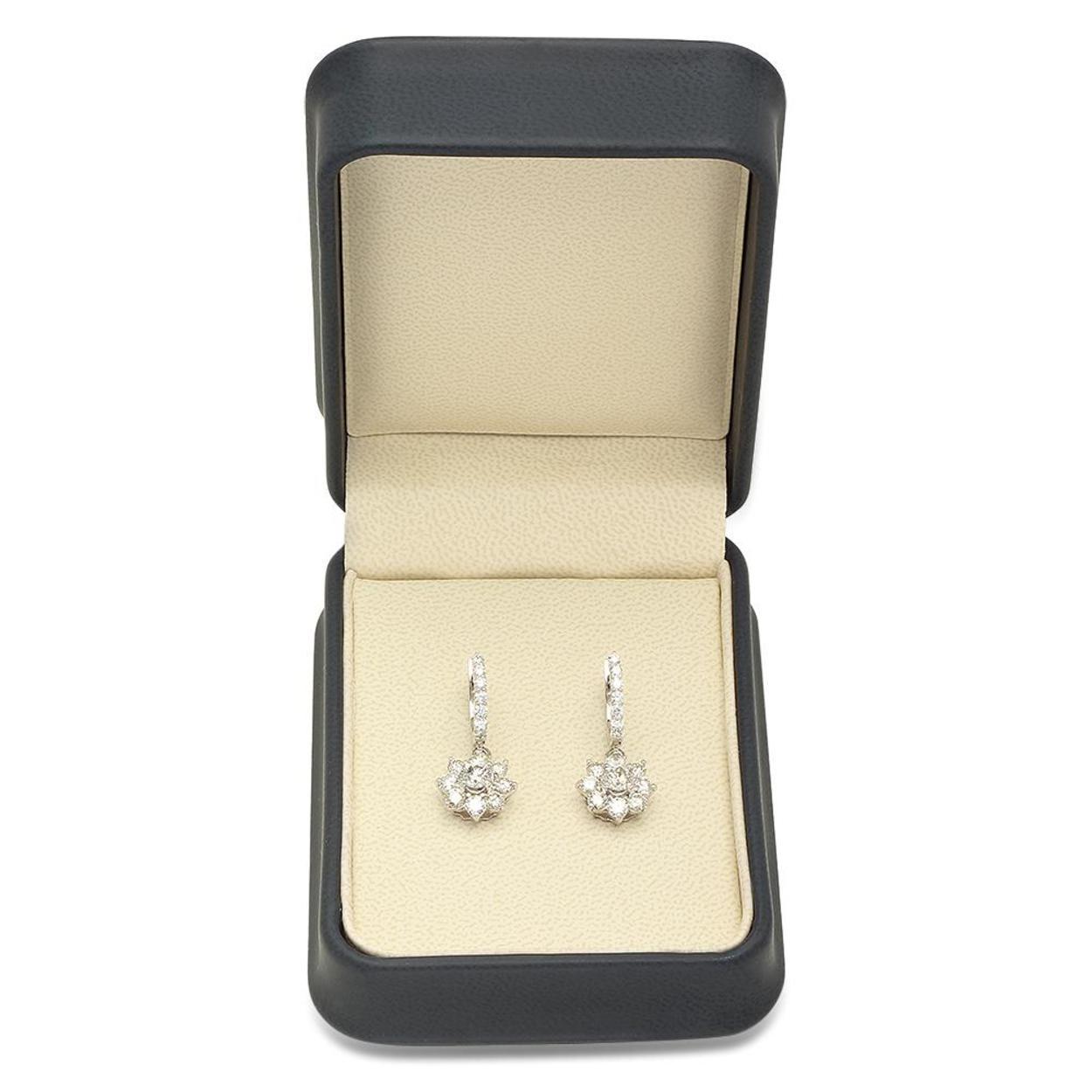 14K Gold 3.16cts Diamond Earrings