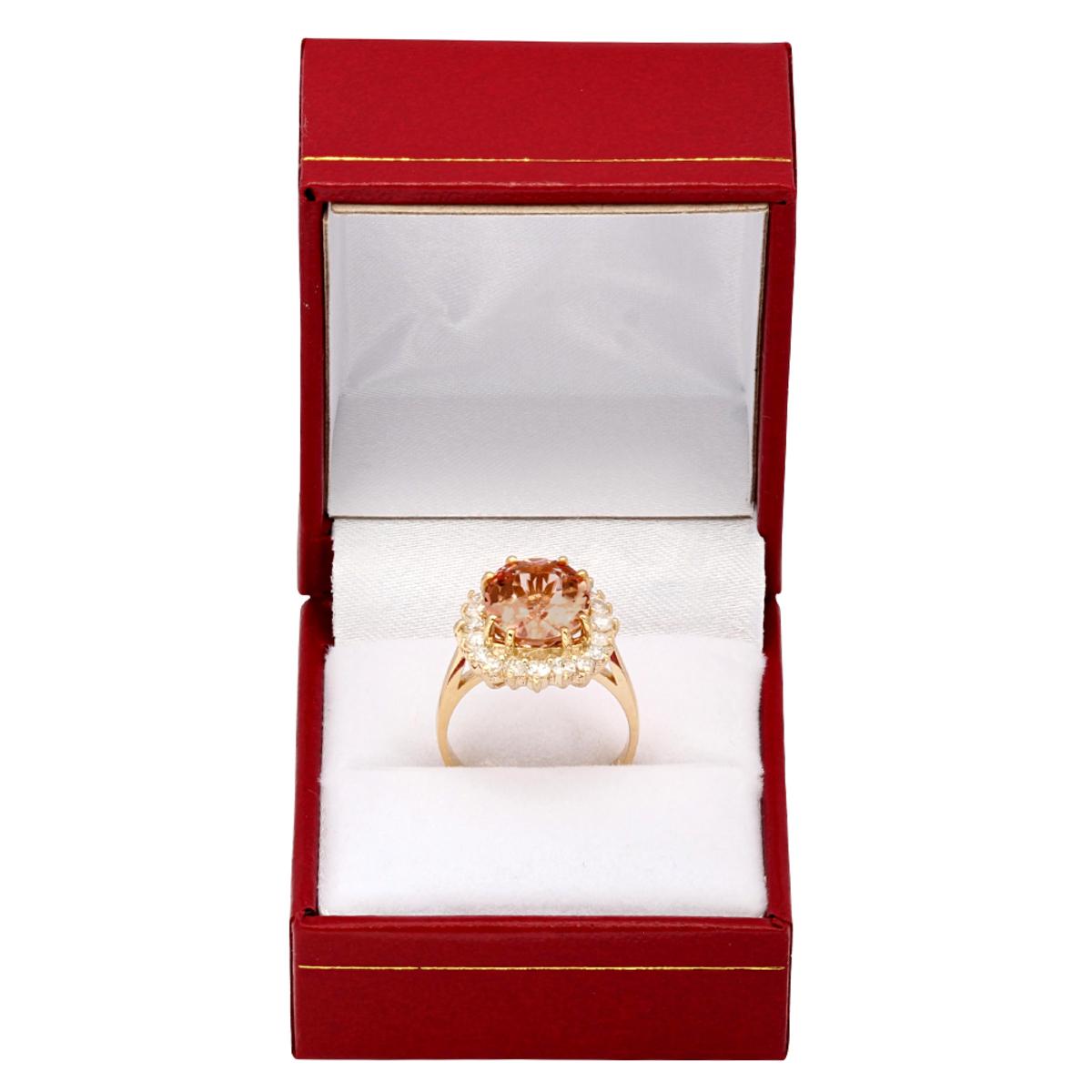 14k Yellow Gold 4.55ct Morganite 0.85ct Diamond Ring