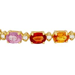 14k Yellow Gold 11.97ct Sapphire 0.57ct Diamond Bracelet