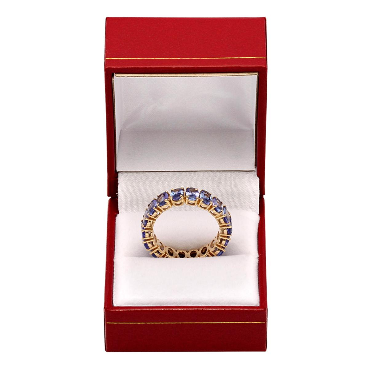 14k Yellow Gold 10.63ct Tanzanite Eternity Band Ring