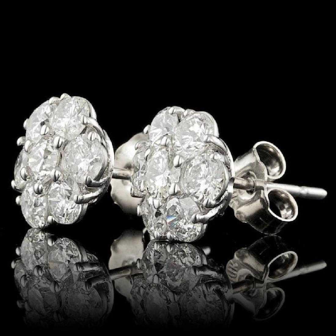 14K White Gold and 2.17ct Diamond Earrings